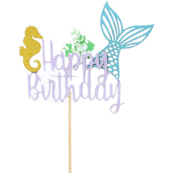 تاپر کیک لاکی بالونز مدل Happy Birthday طرح ماهی کد Fi01