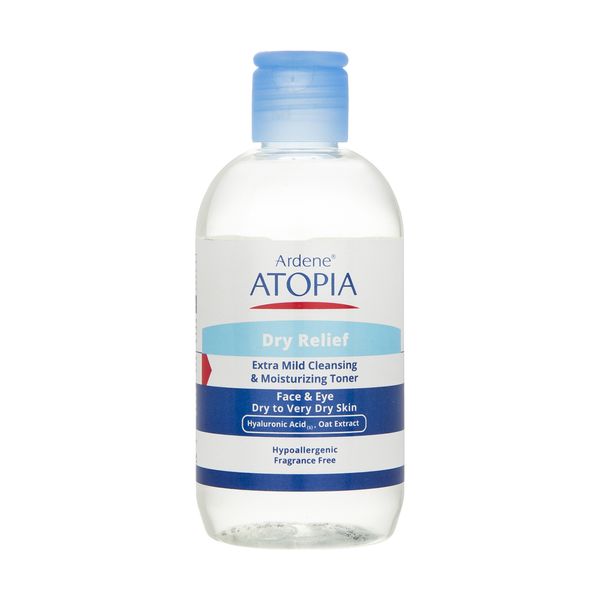 محلول پاک کننده آرایش صورت آردن آتوپیا مدل Dry Relief مناسب پوست های خشک حجم 250 میلی لیتر