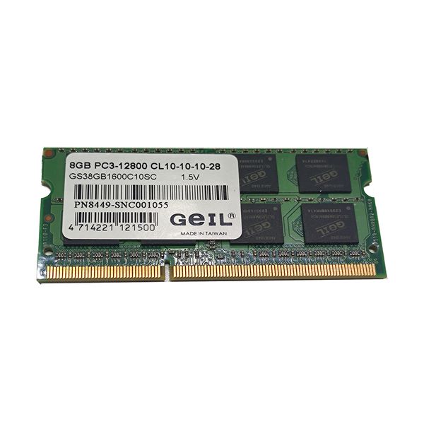 رم لپ تاپ DDR3 تک کاناله 12800 مگاهرتز CL10 گیل مدل PC3 ظرفیت 8 گیگابایت