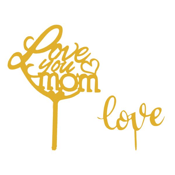 تاپر کیک هانستو مدل  Love You Mom کد TP039 مجموعه دو عددی
