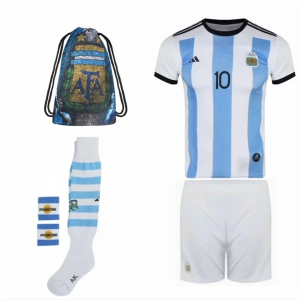 ست 6 تکه لباس ورزشی مدل مسی جام جهانی 2023 طرح آرژانتین