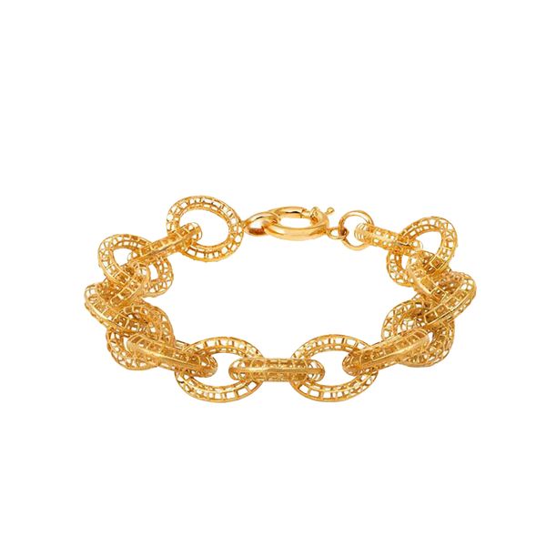 دستبند طلا 18 عیار زنانه هور گالری مدل Acb406