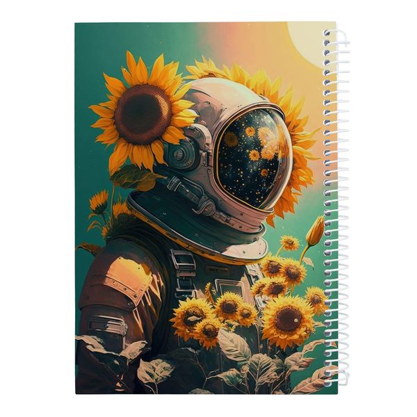 دفتر نقاشی 40 برگ کارنیلا طرح فضانورد و گل های آفتابگردان کد kdn647