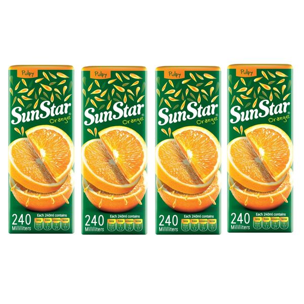 آبمیوه پرتقال سان استار - 240 میلی لیتر بسته 4 عددی