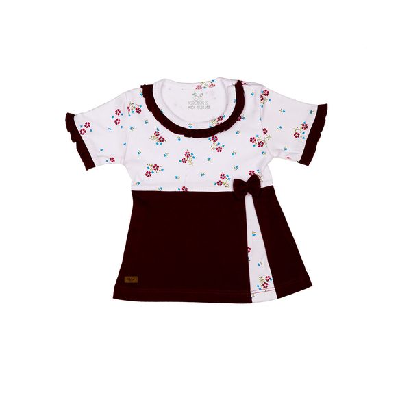 تی شرت آستین کوتاه نوزادی تربچه مدل شکوفه گیلاس