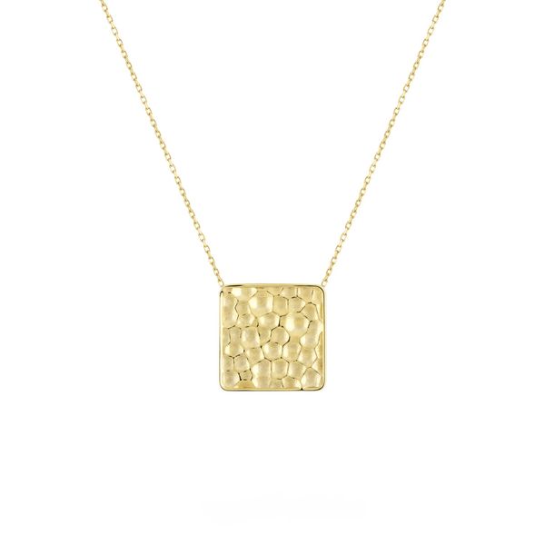 گردنبند طلا 18 عیار زنانه طلا و جواهر درریس مدل مربع 