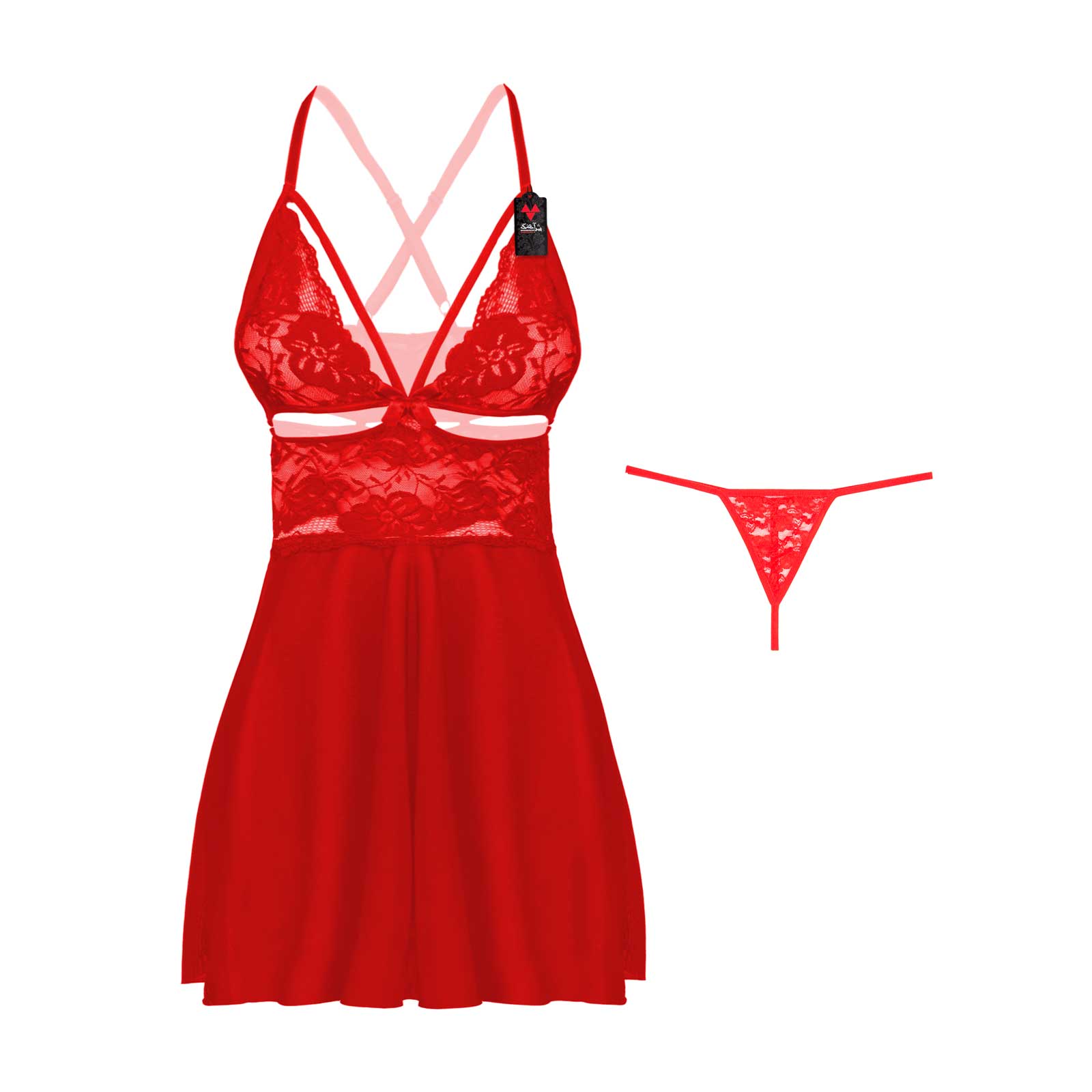 لباس خواب زنانه شباهنگ مدل SK30 رنگ قرمز