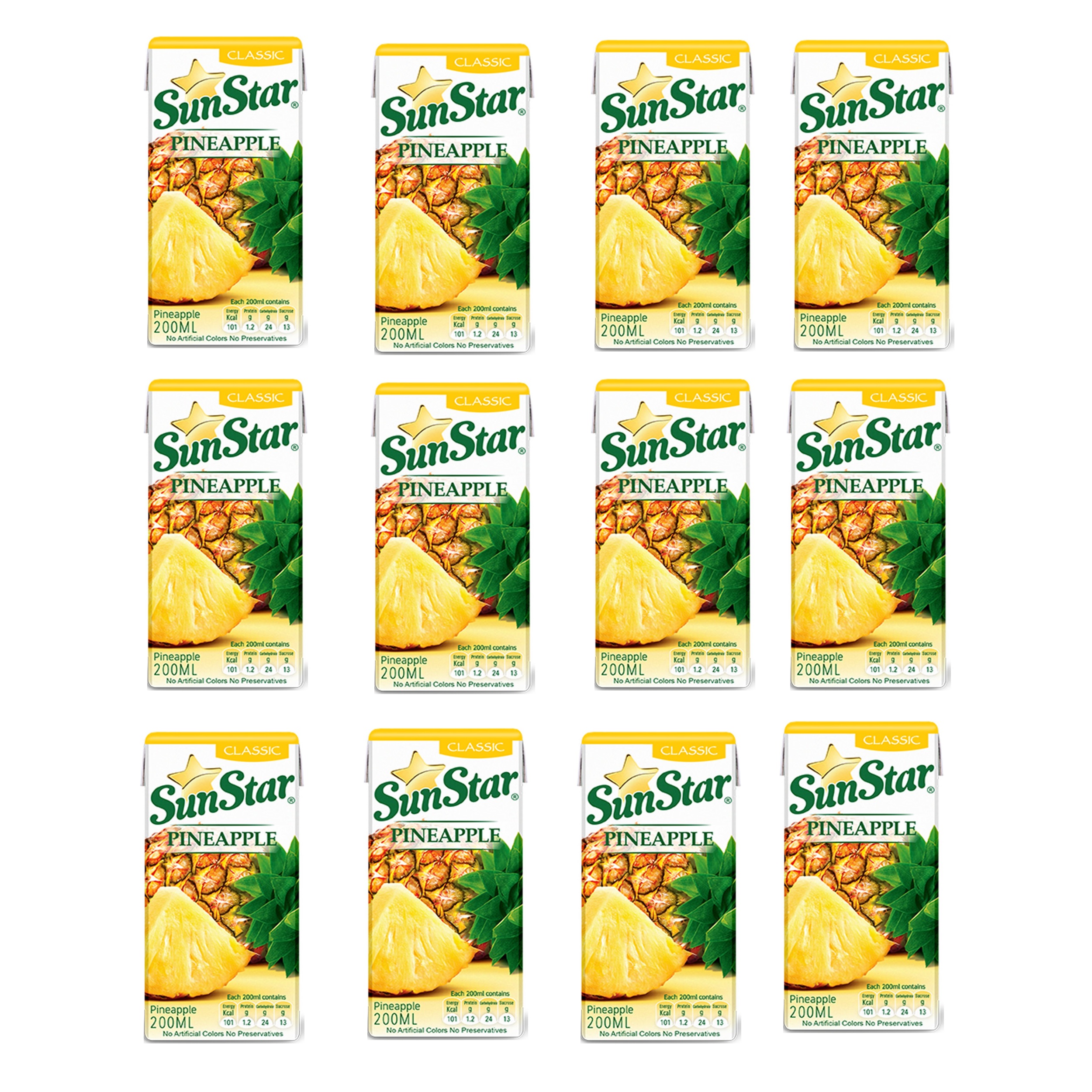 آبمیوه آناناس سان استار - 0.2 لیتر بسته 12 عددی