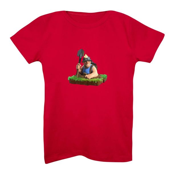 تی شرت آستین کوتاه بچگانه مدل کلش رویال کد 9 رنگ قرمز