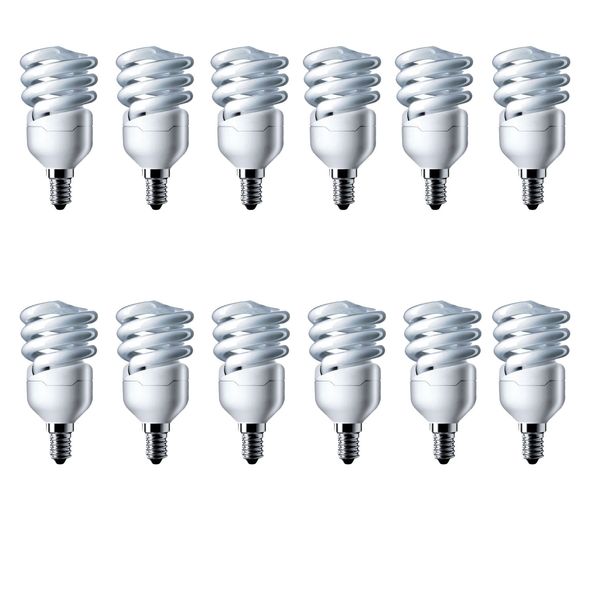 لامپ کم مصرف 8 وات مدل پیچ  پایه E14 بسته 12 عددی