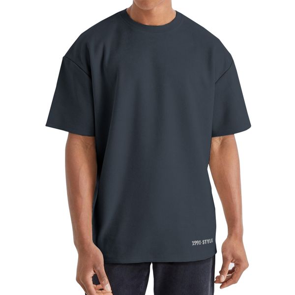 تی شرت اورسایز  آستین کوتاه مردانه نوزده نودیک مدل TS1963 DG