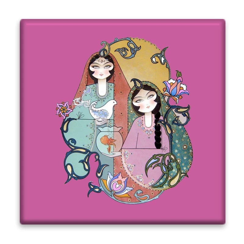 کاشی پخش پلاس طرح نقاشی سنتی دختران کد kpb1359