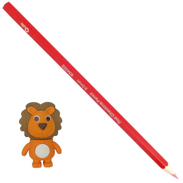 مداد قرمز کوییلو مدل 001 به همراه پاک کن سر مدادی شیر