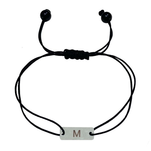 دستبند نقره مدل بندی طرح حرف M