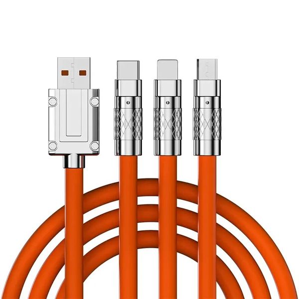 کابل تبدیل USB به micro USB/لایتنینگ/USB-C  مدل  120W طول 1.2 متر
