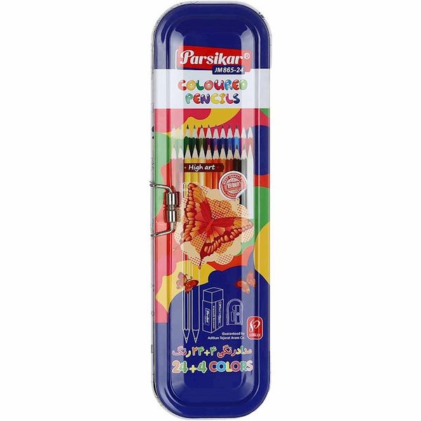 مداد رنگی پارسیکار 24 رنگ مدل دو طبقه
