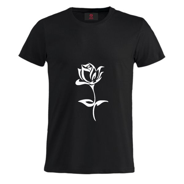 تی شرت آستین کوتاه زنانه نوین نقش مدل فانتزی کد 48162 طرح گل رز 