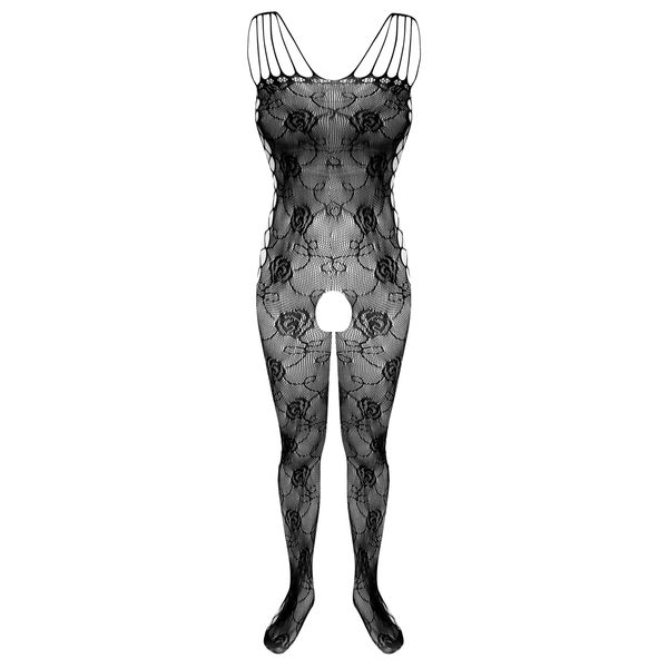 لباس خواب زنانه ماییلدا مدل فانتزی فاق باز کد 4855-1008 رنگ مشکی