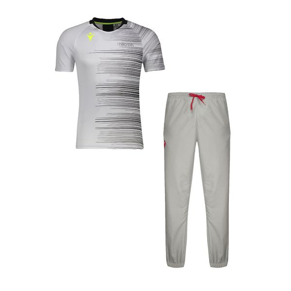 ست تی شرت و شلوار ورزشی مردانه مکرون مدل دنیل رم رنگ سفید