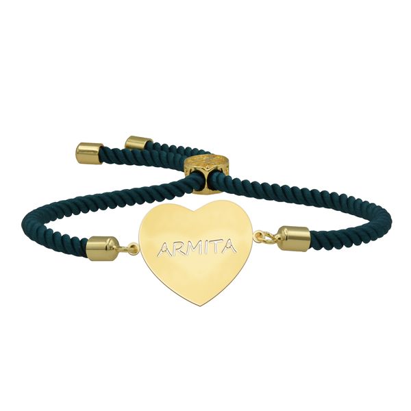 دستبند طلا 18 عیار زنانه شمیم گلد گالری مدل قلب طرح ARMITA کد DR194