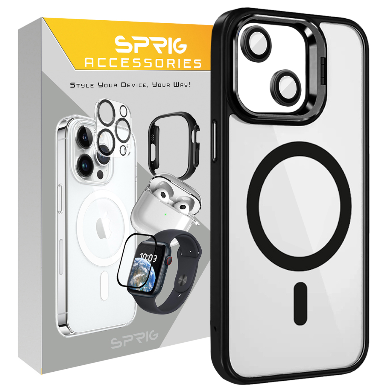 کاور اسپریگ مدل Case.Pro Magsafe مناسب برای گوشی موبایل اپل Iphone 15 به همراه محافظ لنز دوربین