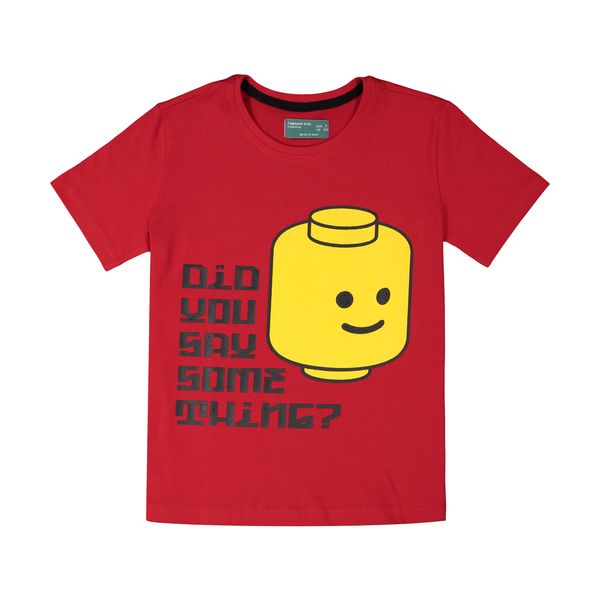 تی شرت آستین کوتاه پسرانه تیتیش مدل LEGO رنگ قرمز