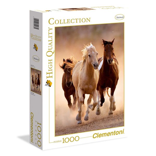 پازل 1000 تکه کلمنتونی مدل اسب های دونده کد 39168