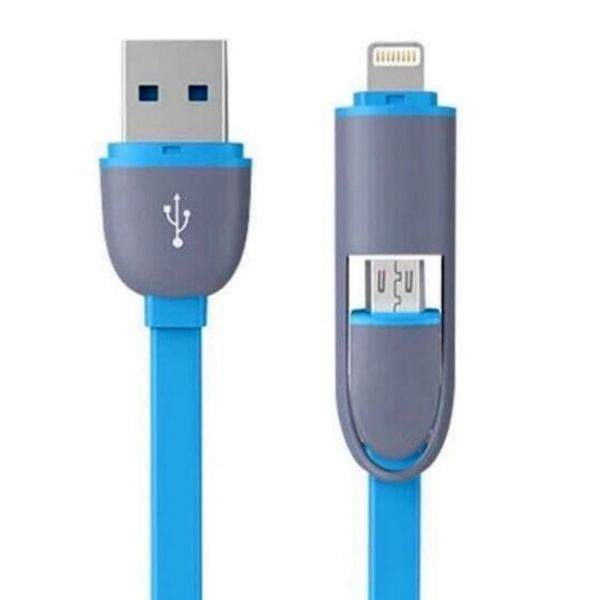 کابل تبدیل USB به microUSB / لایتنینگ مدل 2in1 طول 1 متر