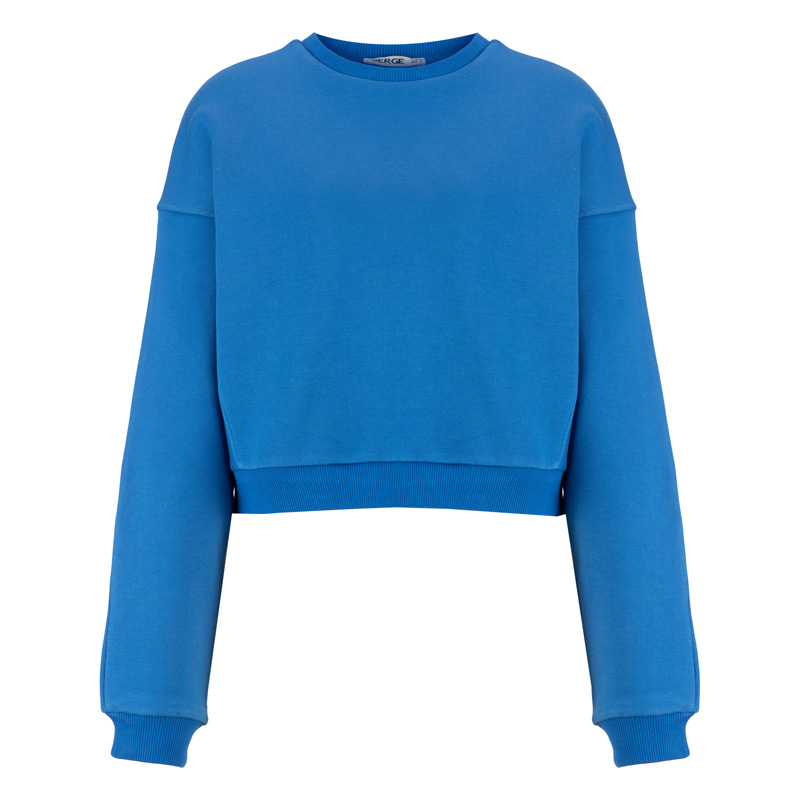 سوییشرت زنانه سرژه مدل 203442 رنگ آبی