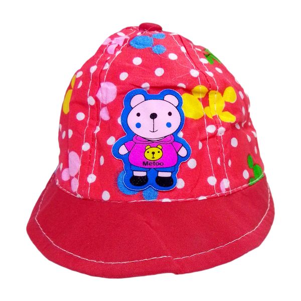 کلاه آفتابگیر نوزادی مدل برگ طرح خرس کد 03