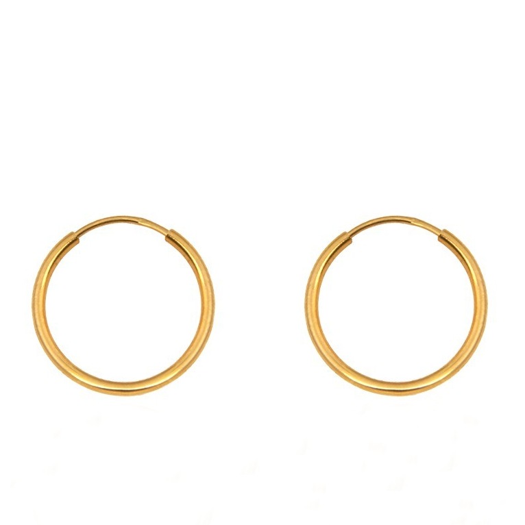 گوشواره طلا 18 عیار زنانه الی گلد گالری مدل حلقه ای ساده کد g3500