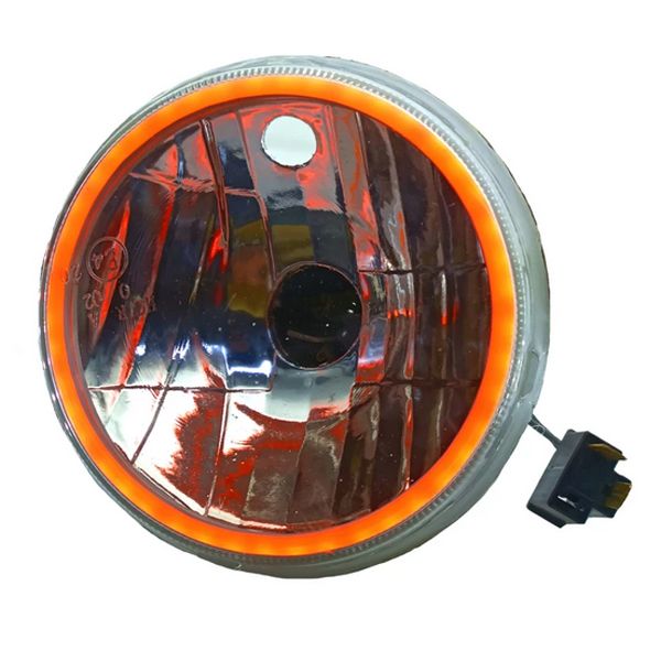 چراغ جلو خودرو اطلس بلور طرح نئون نارنجی مدل نور پایین مناسب برای نیسان وانت