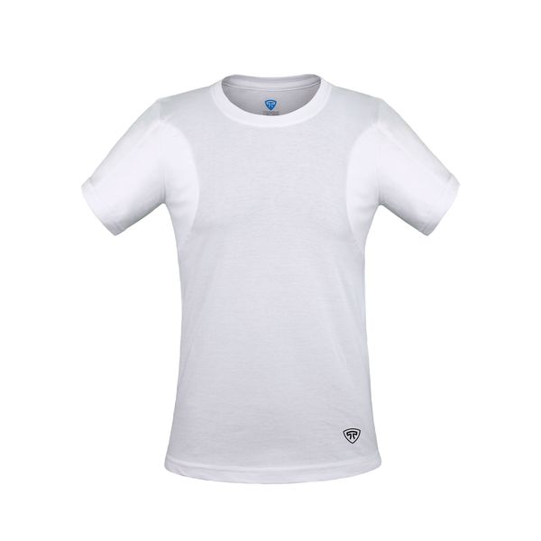 تی شرت آستین کوتاه مردانه تاپیک مدل  نانو آنتی باکتریال ضدتعریق یقه گرد رنگ سفید