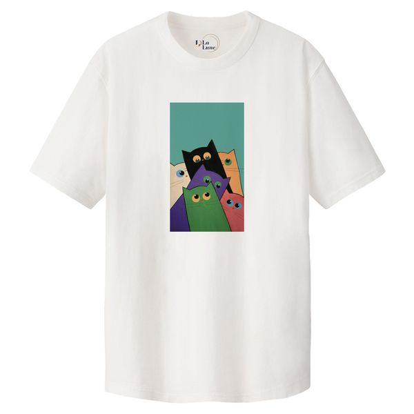 تی شرت آستین کوتاه زنانه مدل گربه های بانمک