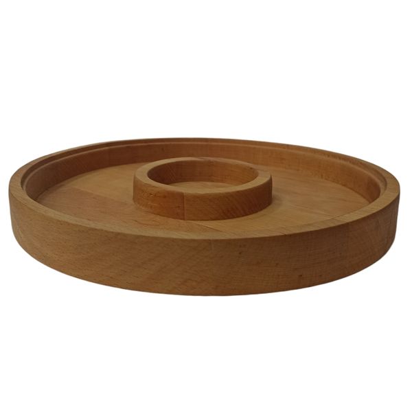 ظرف سرو چوبی مدل دو دایره کد 45