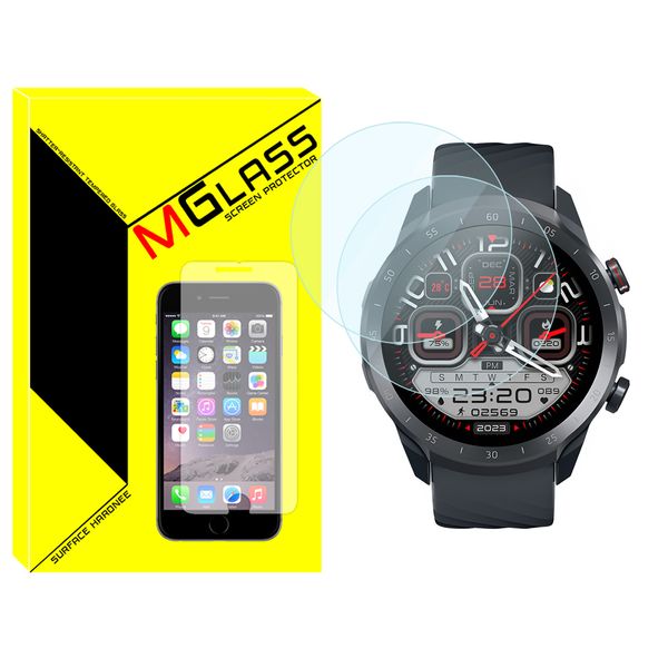 محافظ صفحه نمایش شیشه‌ای ام‌گلس مدل SH-MG مناسب برای ساعت هوشمند میبرو A2 بسته دو عددی