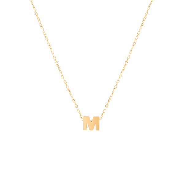 گردنبند طلا 18 عیار زنانه طلای کامک مدل حروف انگلیسی M