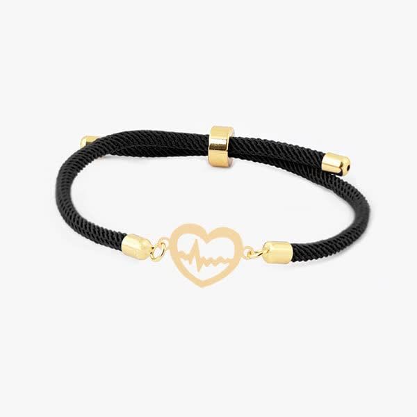 دستبند طلا عیار 18 زنانه طلای کامک مدل ضربان قلب