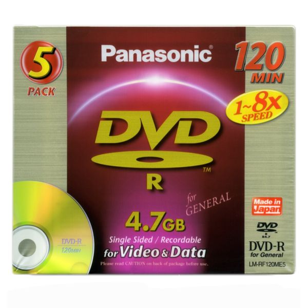 دی وی دی خام پاناسونیک مدل DVD-R بسته 5 عددی 