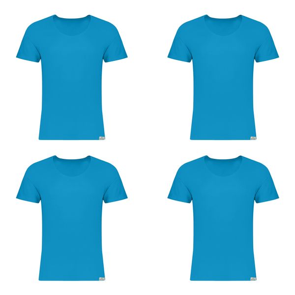 زیرپوش آستین دار مردانه برهان تن پوش مدل 3-02 رنگ آبی فیروزه ای بسته 4 عددی