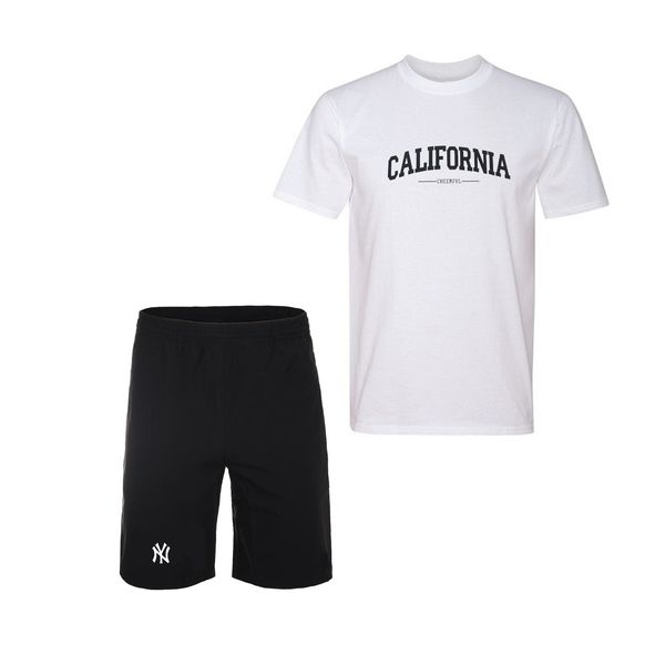 ست تی شرت و شلوارک مردانه مدل TS1 طرح کالیفرنیا