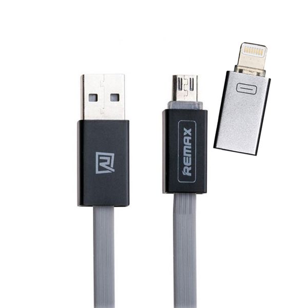 کابل تبدیل USB به Micro USB / لایتنینگ ریمکس مدل RC026t طول 1.5 متر 