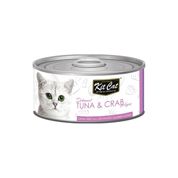 کنسرو غذای گربه کیت کت با طعم ماهی تن و خرچنگ وزن 80 گرم