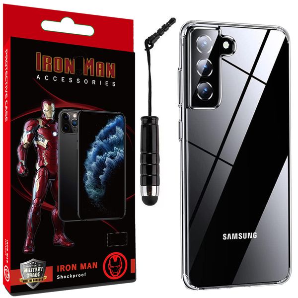 کاور آیرون من مدل Clear Armor مناسب برای گوشی موبایل سامسونگ Galaxy A14/A14 5G به همراه قلم لمسی