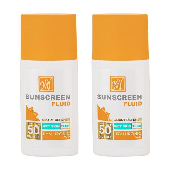 فلوئید ضد آفتاب بی رنگ مای SPF50 مدل Hyaluronic Acid مناسب انواع پوست حجم 50 میلی لیتر مجموعه 2 عددی