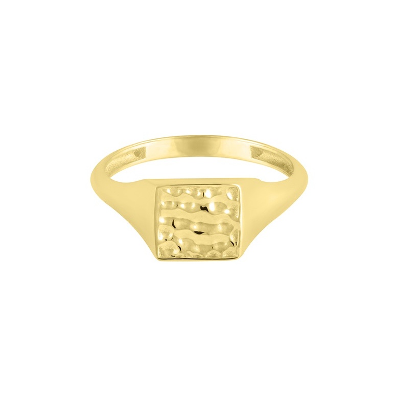 انگشتر طلا 18 عیار زنانه طلا و جواهر درریس مدل  پینکی مربع کوچک