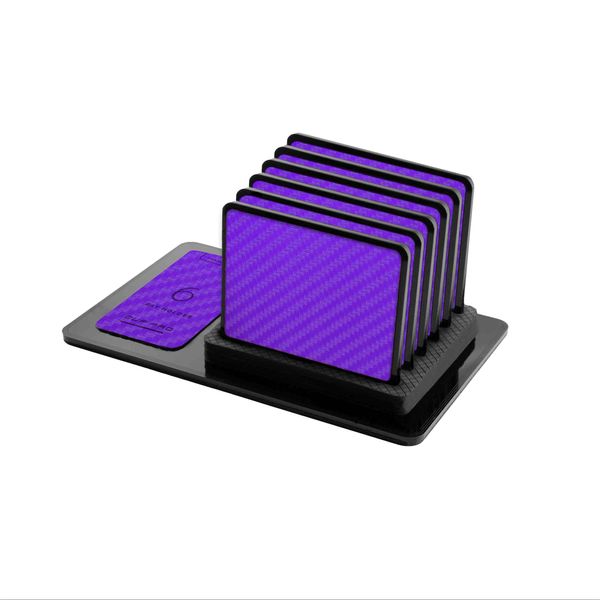 زیر لیوانی ماهوت مدل Purple-Fiber بسته 6 عددی