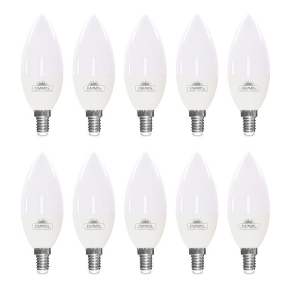  لامپ ال ای دی 8 وات صنایع الکتریکی پارمیس مدل شمعی پایه E14 بسته 10 عددی
