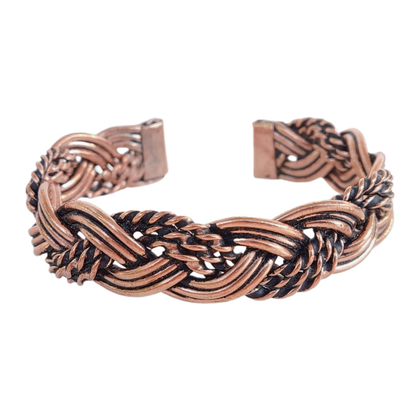 دستبند النگویی زنانه مدل بافت موج دار کد JW575