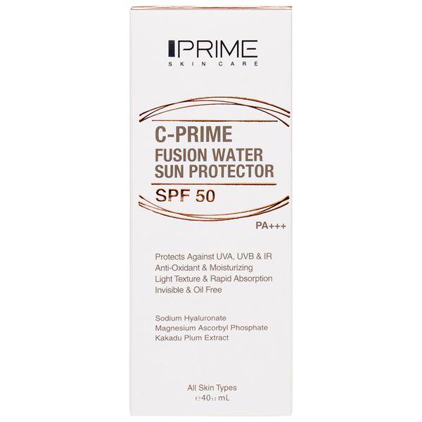 فلوئید ضدآفتاب پریم SPF 50 مدل C-Prime Fusion Water مناسب انواع پوست حجم 40 میلی لیتر